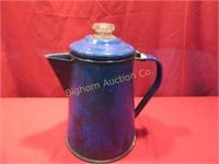 Blue Granite Ware Percolator Coffee Pot