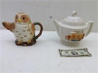 (2) Nice Ceramic Teapots  One Hand Painted Japan