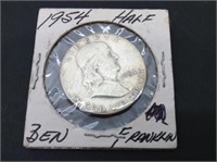 1954 Ben Franklin 1/2 Dollar