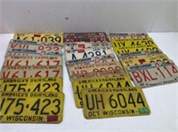 Lot of (22) WI License Plates (6) From the 1960's