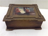 Vtg Religious Theme Wood Box