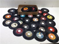 Box of (50) 45 RPM Records  Mixed Genres