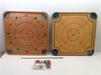 Pair Caroom Game Boards  One Playing Set Almost