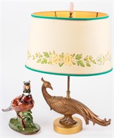 Vintage Pheasant Figural Lamp & Goldcrest Ceramic