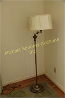 HEAVY BRASS READING LAMP WITH ADJUSTABLE ARM