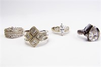 Group of Diamonique Sterling CZ Rings