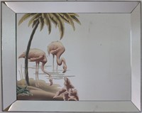 Vintage 1950's Art Deco Turner Flamingo Art Mirror