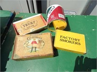 TRUMP & OTHER OLD CIGAR BOXES LOT