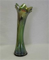 Diamond Rib 11" vase - green
