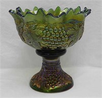 Grape & Cable small size punch bowl & base - green