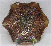 M'burg Seaweed 10" ruffled bowl - amethyst