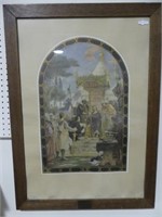 ANTIQUE COLOURED FRAMED LITHOGRAPH