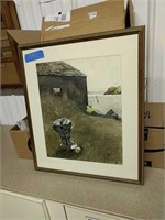Framed Wyeth print 24 inches by 28 inches