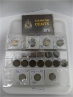 TRAY OF CANADIAN. PENNIES & NICKELS