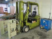 Clark Electric 3-Wheel Forklift w/Roll Clamp