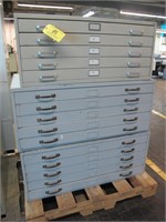 (3) 5-Drawer Flat File Cabinets