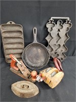 LG LOT OF CAST IRON AND PRIMITIVES LOT