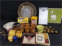 BOX LOT OF COLLECTIBLES FIESTA, SILVERPLATE & MORE
