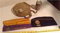 Legion & Lions caps & old canteen