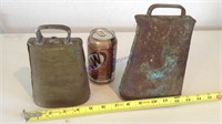 2 authentic brass cowbells- no inside strikers