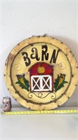 Barn- 23 inch round metal sign