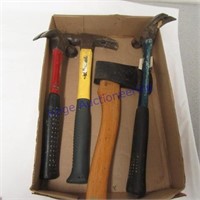 Hatchet & 3 fiberglass hammers