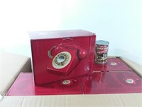 4 téléphones style vintage: 4 rouges, neufs