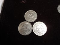 COINS - 3 CANADIAN NICKELS CANADA