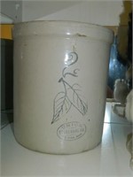 STONEWARE RED WING CROCK BIRCHES 2  EARLY 1900'S