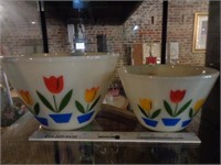 2 TULIP Fire-King Bowls