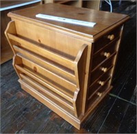 Wood End Cabinet w/Drawers & Racks