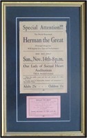 Herrmann, Felix. Framed Handbill and Advertising