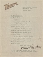 Thurston, Howard. Signed letter to Roland Travers