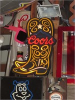 COORS ROCKING BOOT LIGHTED SIGN