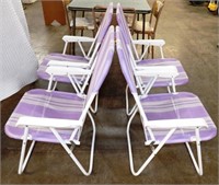 Four Matching Folding Lawn Chairs