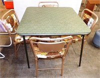 Vintage Card Table & Four Chairs