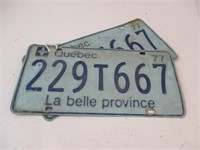 Lot de paire de plaques du Québec 1977