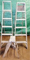 Lot of (3) Aluminum Folding Step Ladders