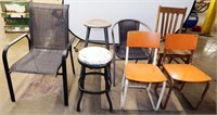 Lot of (7) Chairs & Stools - Some Vintage