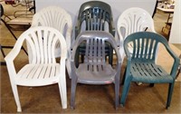 Lot of (10) Poly Resin Lawn Chairs