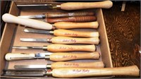 Lot of 12 Wood Shaping Chisels