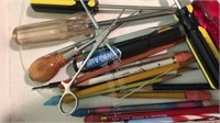 Assorted hand tools & pencils