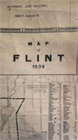 1939 map of Flint & Timezone map