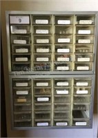 Hardware sorter w/ assortment of hardware