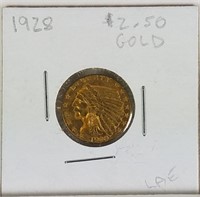 1928 2.50 GOLD INDIAN COIN