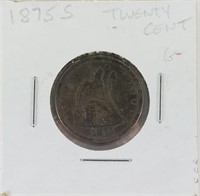 1875 S 20 CENT SILVER COIN