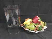 2PC LOT HURRICANE AND DECORATIVE FRUIT