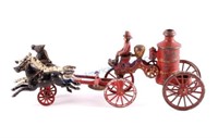 Kenton Cast Iron 3-Horse Fire Pumper Wagon