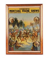 Original Montana Frank Shows Advertising Poster