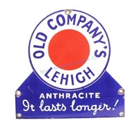 Old Company's Lehigh Coal Porcelain Sign c. 1930